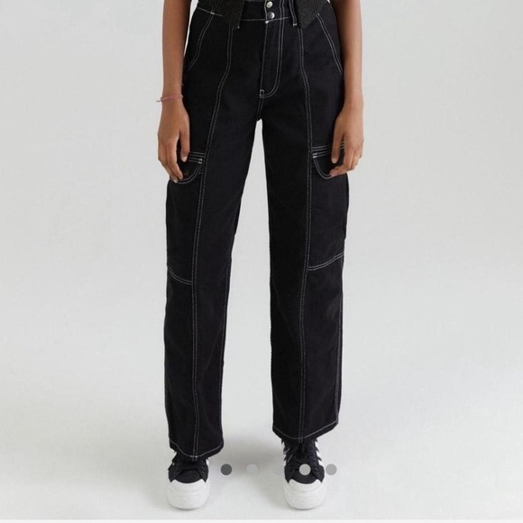 BDG The Skate Jean in Black with White Stitching size 26 - Picture 1 of 10